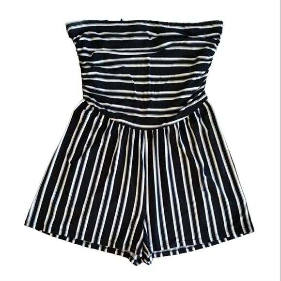 Y2K Pink Halter and Striped Strapless Romper Shorts Size Large Bundle - Picture 2 of 16